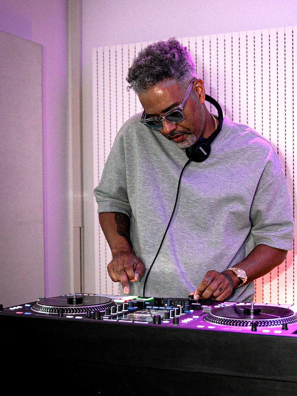 A DJ set in the studio